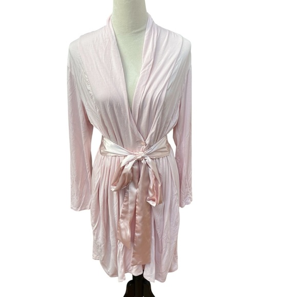 Midnight by Carole Hochman Women’s XL Pink Robe Pockets Belted Tie - Picture 1 of 9